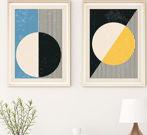 Ahşap Çerçeveli Modern Tablo Seti Huhu19