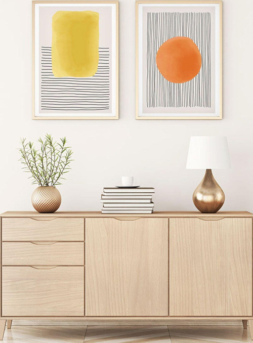 Ahşap Çerçeveli Modern Tablo Seti Huhu135