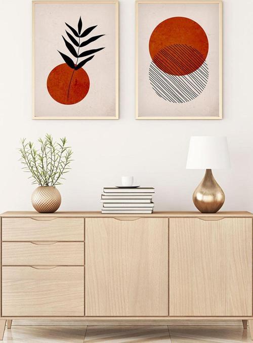 Ahşap Çerçeveli Modern Tablo Seti Huhu189