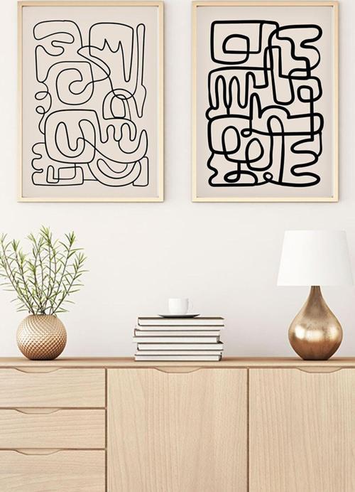 Ahşap Çerçeveli 2'Li Set Tablo