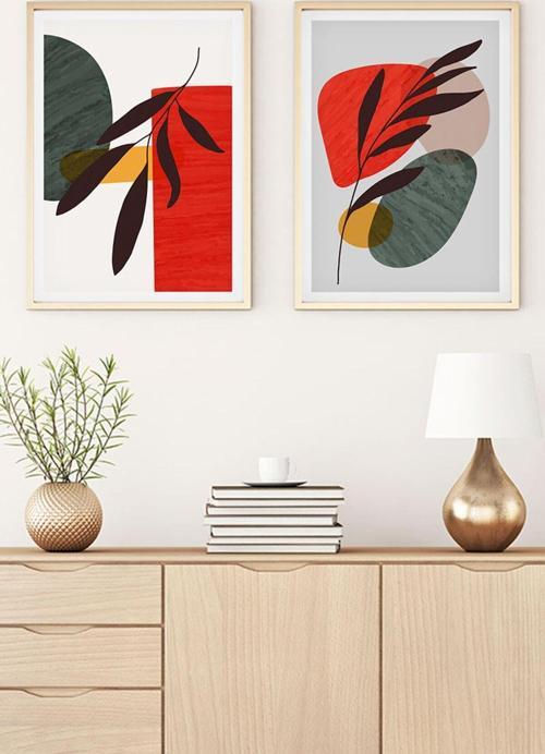 Ahşap Çerçeveli Minimalist Tablo