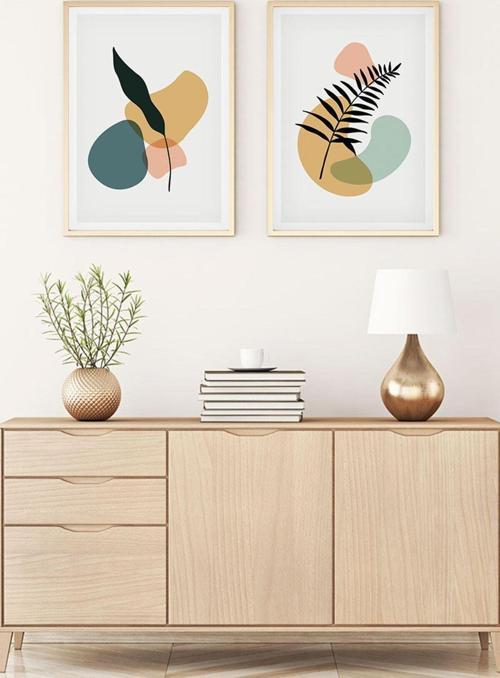 Ahşap Çerçeveli Modern Tablo Seti Huhu124