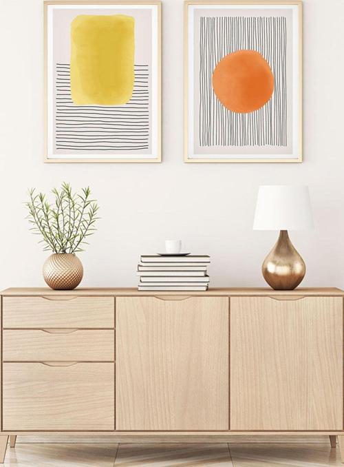 Ahşap Çerçeveli Modern Tablo Seti Huhu135