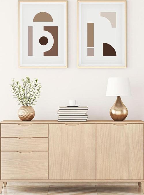 Ahşap Çerçeveli Modern Tablo Seti Huhu111