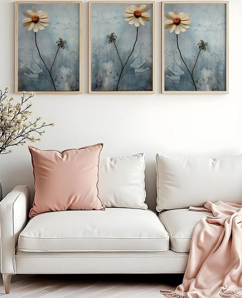 Ahşap Çerçeveli 3 Parça Set Tablo Huhu474