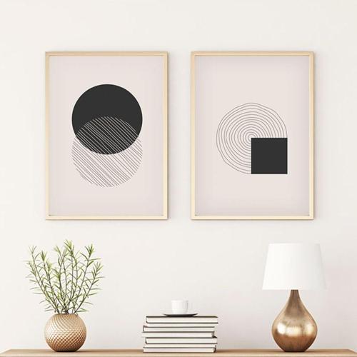 Ahşap Çerçeveli Modern Tablo Seti Huhu86