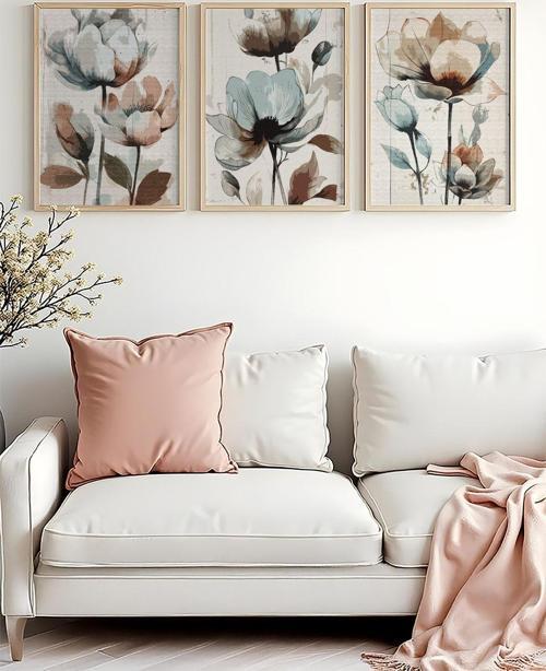 Ahşap Çerçeveli 3 Parça Set Tablo Huhu478