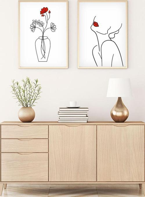 Ahşap Çerçeveli Minimalist Tablo Set