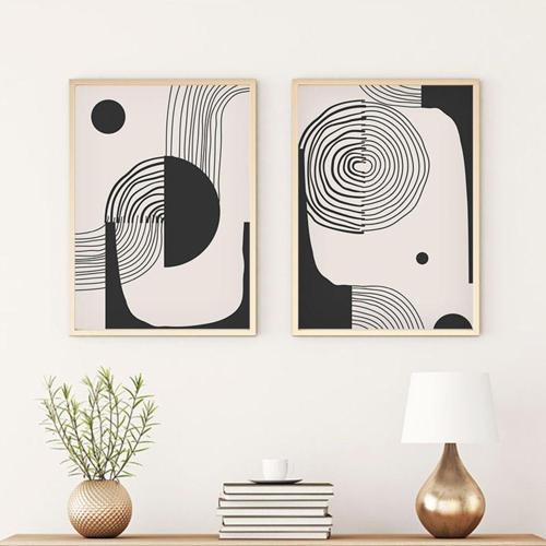 Ahşap Çerçeveli Modern Tablo Seti Huhu75