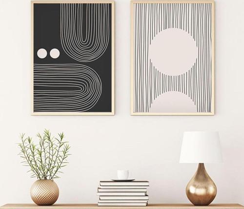 Ahşap Çerçeveli Modern Tablo Seti Huhu87