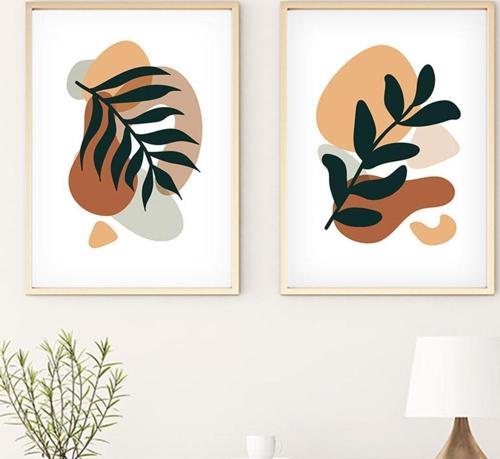 Ahşap Çerçeveli Modern Tablo Seti Huhu34