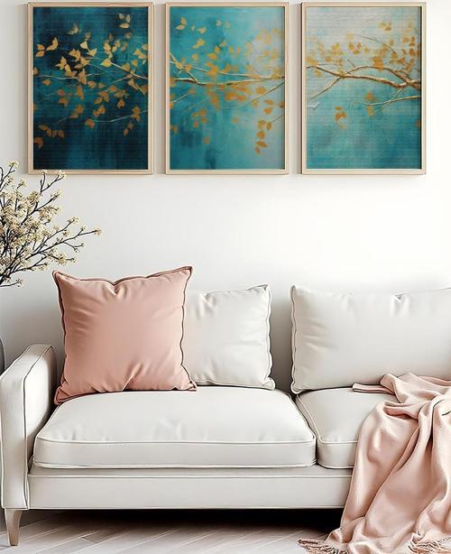 Ahşap Çerçeveli 3 Parça Set Tablo Huhu485