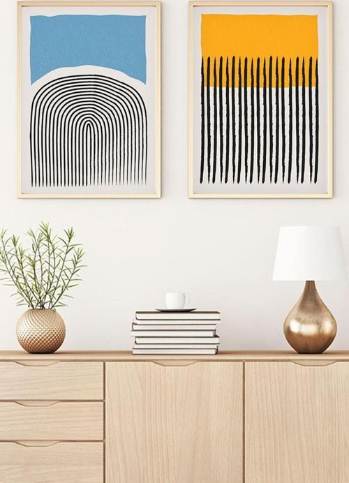 Ahşap Çerçeveli Soyut Tablo Huhu50