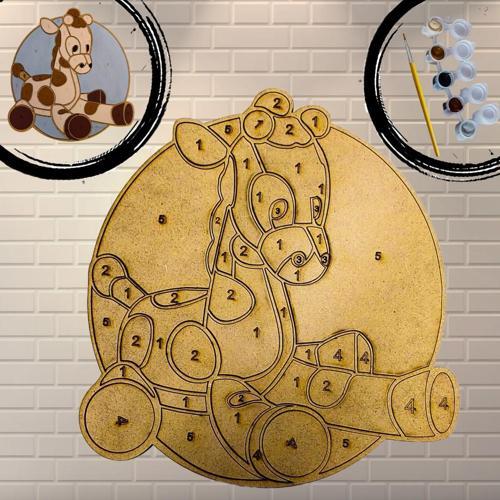 Ahşap Geyik Boyama Seti Yapboz Akrilik Boya Fırça Sanat Hobi Set Eğitici Boyama Oyuncak