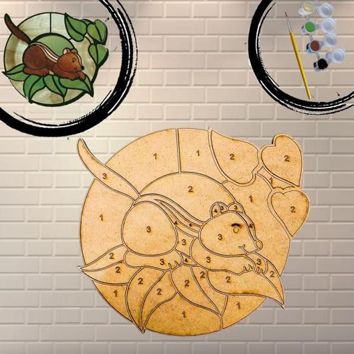 Ahşap Sincap Boyama Seti Yapboz Akrilik Boya Fırça Sanat Hobi Set Eğitici Boyama Oyuncak