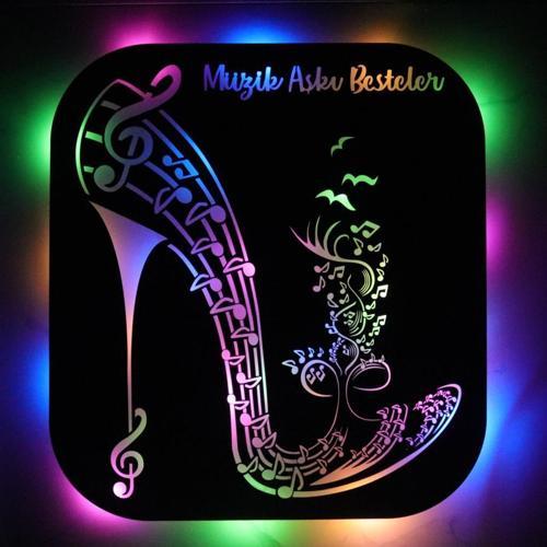 Işıklı Kişiselleştirilebilir Müzik Temalı Tablo Kadın Ayakkabısı Dekoratif Gece Lambası 80 cm