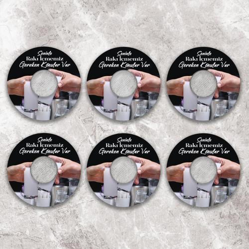 Işıklı Seninle Rakı İçmemiz Gereken Konular Var Bardak Altlığı 6 lı