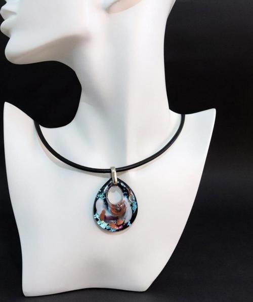 El Yapımı Murano Cam Su Damlası Kolye Diana 6