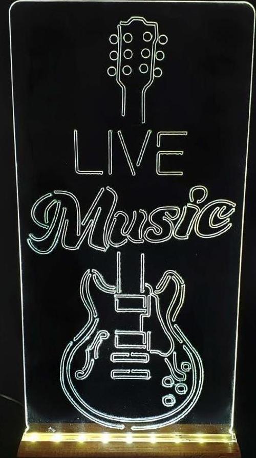 Live Music Led Işıklı Pleksi Kişiye Özel Gece Lambası