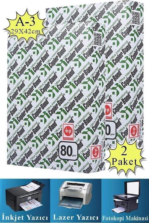 Fotokopi Kağıdı A3 80 gr 500 lü 2 Paket Copierbond Fotokopi Kağıdı Lazer İnkjet ve Fotokopi Makineleri İçin Uyumlu