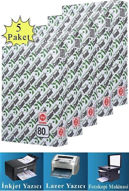 Fotokopi Kağıdı A4 80 gr 500 lü 5 Paket Copierbond Fotokopi Kağıdı Lazer İnkjet ve Fotokopi Makineleri İçin Uyumlu