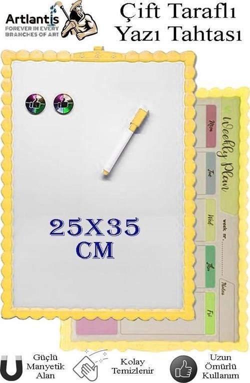 Manyetik Çift Taraflı Yazı Tahtası Renkli 25x35 cm 1 Adet Çocuklar için Silinebilir Mıknatıslı Yazı Tahtası Plastik