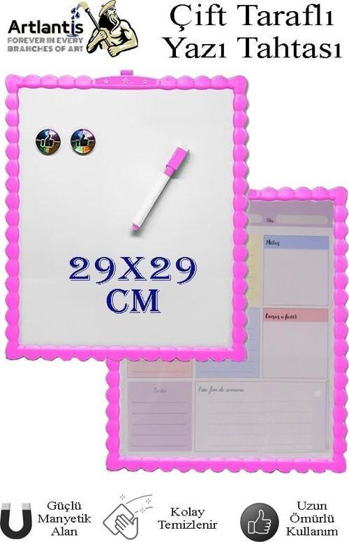 Manyetik Çift Taraflı Yazı Tahtası Renkli 29x29 cm 1 Adet Çocuklar için Silinebilir Mıknatıslı Yazı Tahtası Plastik