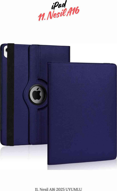 iPad 11. Nesil 2025 A16 Uyumlu 360° Yatay Dikey Dönebilen Deri Tablet Kılıfı