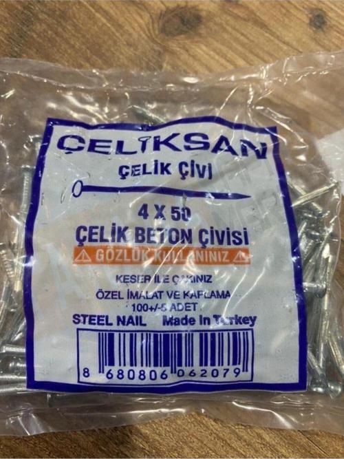 Çelik Beton Çivisi 100 Adet 4x50 Mm. Çelikbeton858