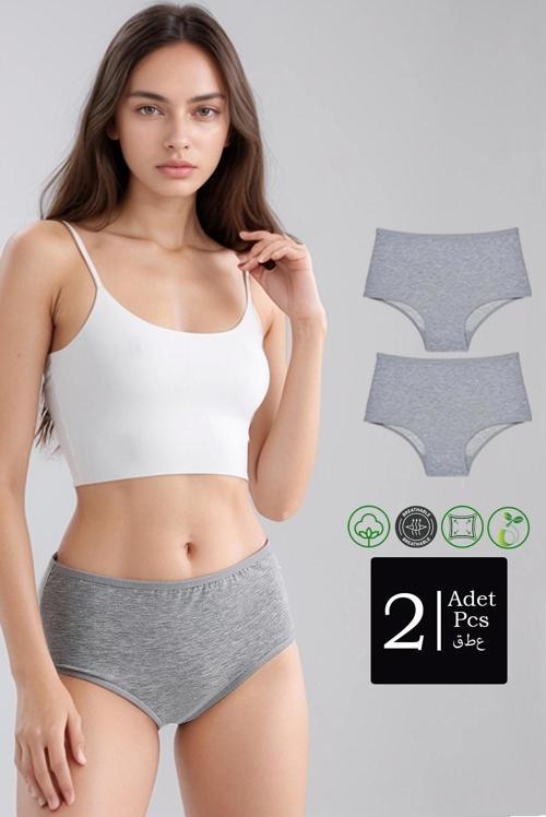 2'li Paket Pamuklu Extra Esnek Bato Yüksek Bel Külot