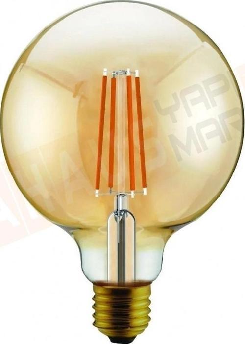 GLOBAL KES606 6 Watt G95 LED Rustik Glop Ampul - Sarı Işık (2700K)