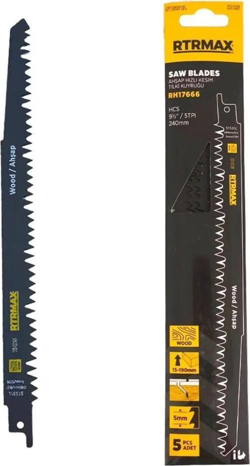 RH17666 Ahşap Hızlı Kesim 240mm Tilki Kuyruğu Testeresi - S1531L  5’li Paket