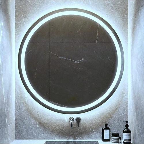 80Cm Beyaz Ledli Ayna, Kumlamalı Banyo Aynası. - Trafolu