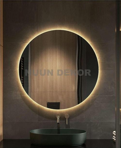 80Cm Günışığı Ledli Ayna, Banyo Aynası / Dekoratif Duvar Aynası / Ledli Yuvarlak Ayna - Trafolu
