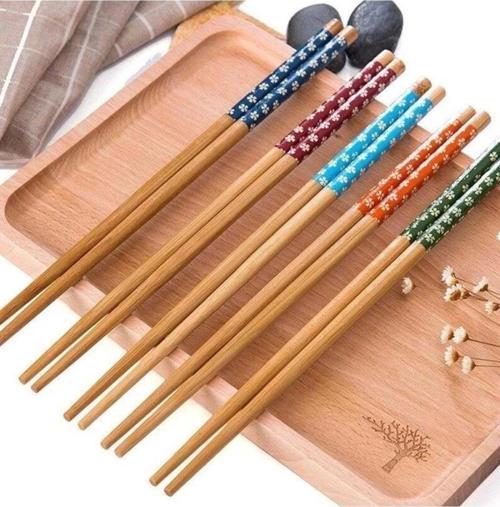 Feng - Chopstick Yıkanabilir Bambu Yemek Çubuğu Sushi Japon Çin Yemek Çubuğu 24 Cm