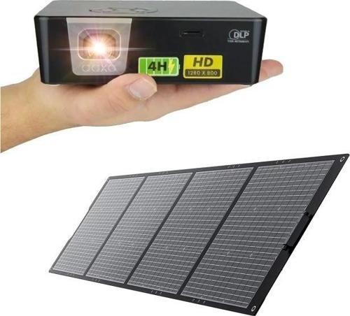 Aaxa P6X Taşınabilir Mini Pilli Projektör - 4 Saat Pil Ömrü P6X with Solar Panel