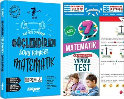 Ankara Yayıncılık 7.Sınıf Matematik Soru Bankası ve Evrensel Yaprak Test Seti 2 Kitap