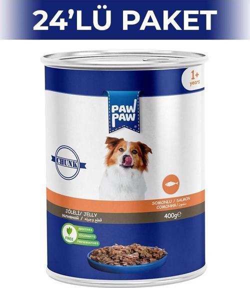 Jelly Somonlu Yetişkin Köpek Konserve Maması 400 gr 24 Adet