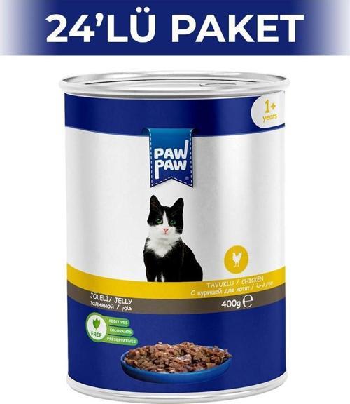 Jelly Tavuklu Yetişkin Kedi Konserve Maması 400 gr 24 Adet