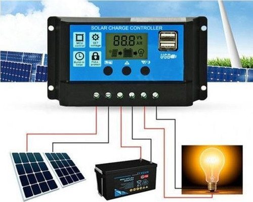 Dijital Güneş Paneli Solar Akü Şarj Kontrol Cihazı 12V 24V 10 Amper
