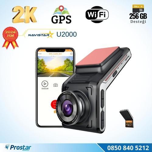 U2000 Wifi + GPS 1440P 170° Geniş Açı Gece Görüşlü Akıllı Araç içi Kamera