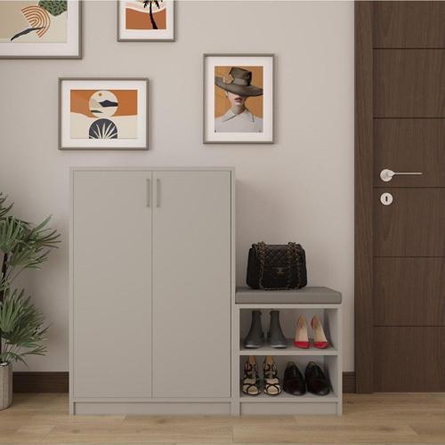 %100 MDFLAM Kül Gri Ayakkabılık A-23