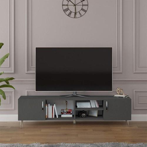 %100 MDFLAM Tv Ünitesi Koyu Gri T-12