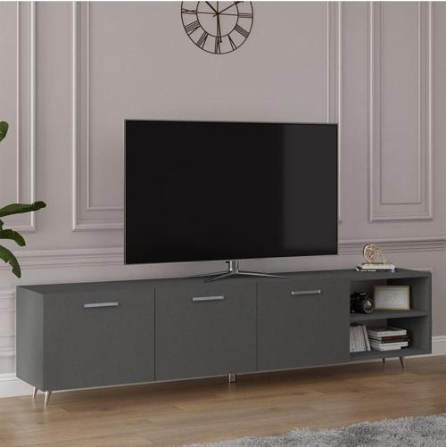 %100 MDFLAM Tv Ünitesi Koyu Gri T-21