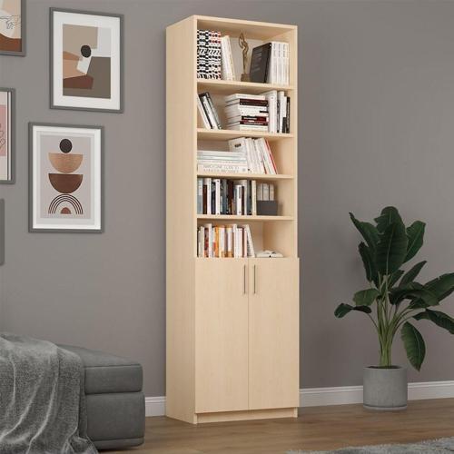 Akça Ağaç Kapaklı Kitaplık K-34 (MDFLAM)