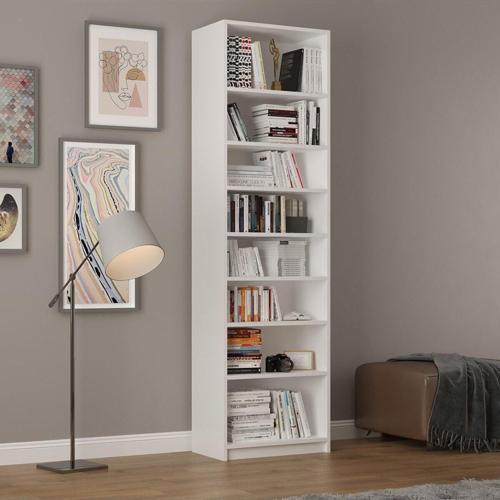 %100 MDFLAM Beyaz Kitaplık K-01