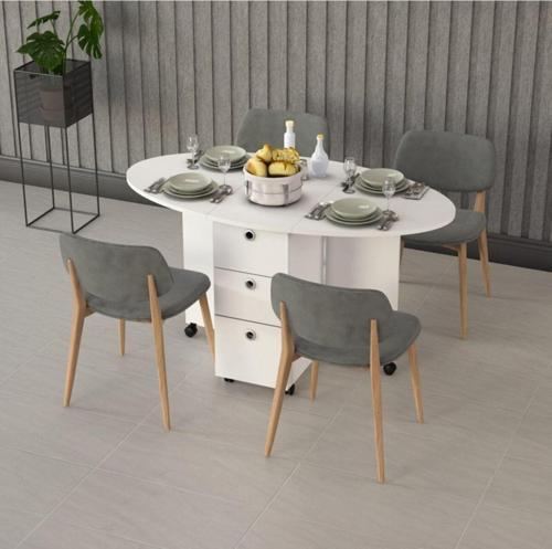%100 MDFLAM Katlanır Mutfak Masası Km-08