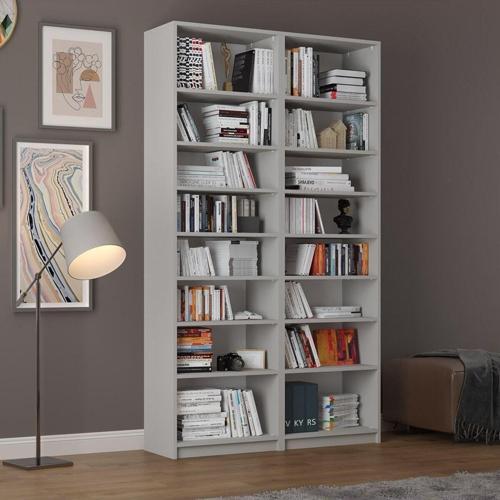 %100 MDFLAM Kül Gri Kitaplık K-11