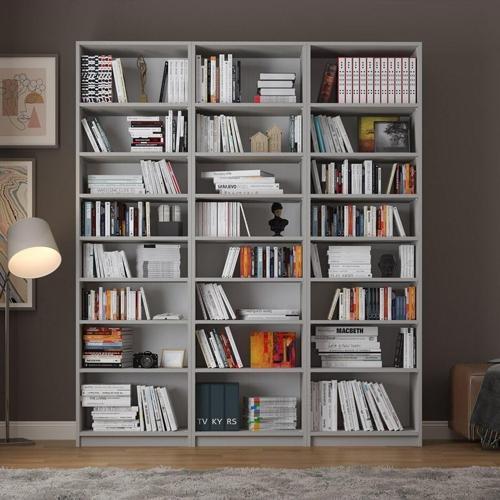 %100 MDFLAM Kül Gri Kitaplık K-22
