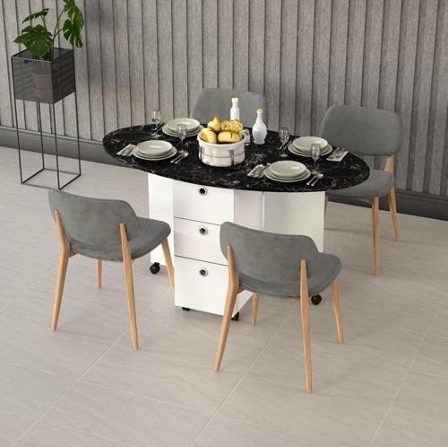 Katlanır Mutfak Masası Royal Mermer KM-07